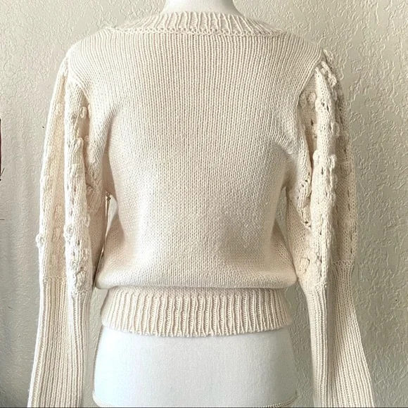 Girls Ivory Dot Sleeve Sweater - Picture 4 of 16